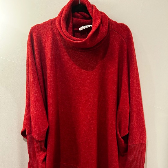 Red Cowl / Turtleneck Sweater - Picture 3 of 6